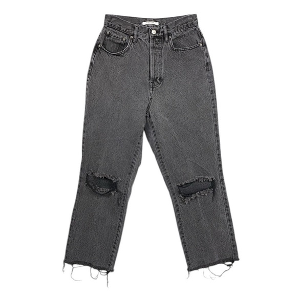 Pacsun Dad Jean Womens Size 26 Button Fly Ripped Raw Hem - Picture 1 of 8